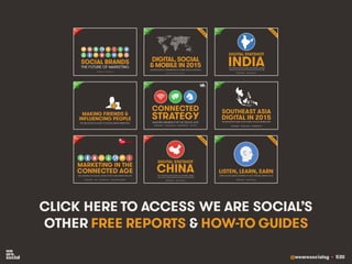 @wearesocialsg • 530
CLICK HERE TO ACCESS WE ARE SOCIAL’S
OTHER FREE REPORTS & HOW-TO GUIDES
 