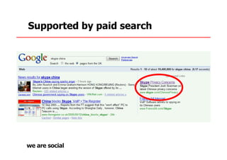 Supported by paid search
 