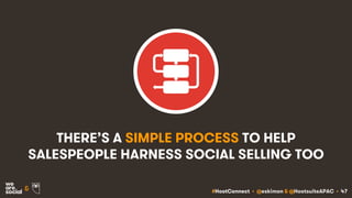 #HootConnect • @eskimon & @HootsuiteAPAC • 47&
THERE’S A SIMPLE PROCESS TO HELP
SALESPEOPLE HARNESS SOCIAL SELLING TOO
 
