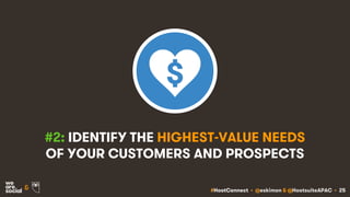 #HootConnect • @eskimon & @HootsuiteAPAC • 25&
#2: IDENTIFY THE HIGHEST-VALUE NEEDS
OF YOUR CUSTOMERS AND PROSPECTS
 