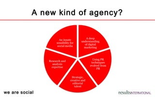 we are social
A new kind of agency?
 