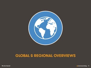 We Are Social @wearesocialsg • 5
GLOBAL & REGIONAL OVERVIEWS
 