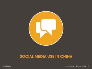 wearesocial.sg • @wearesocialsg • 26We Are Social
SOCIAL MEDIA USE IN CHINA
 