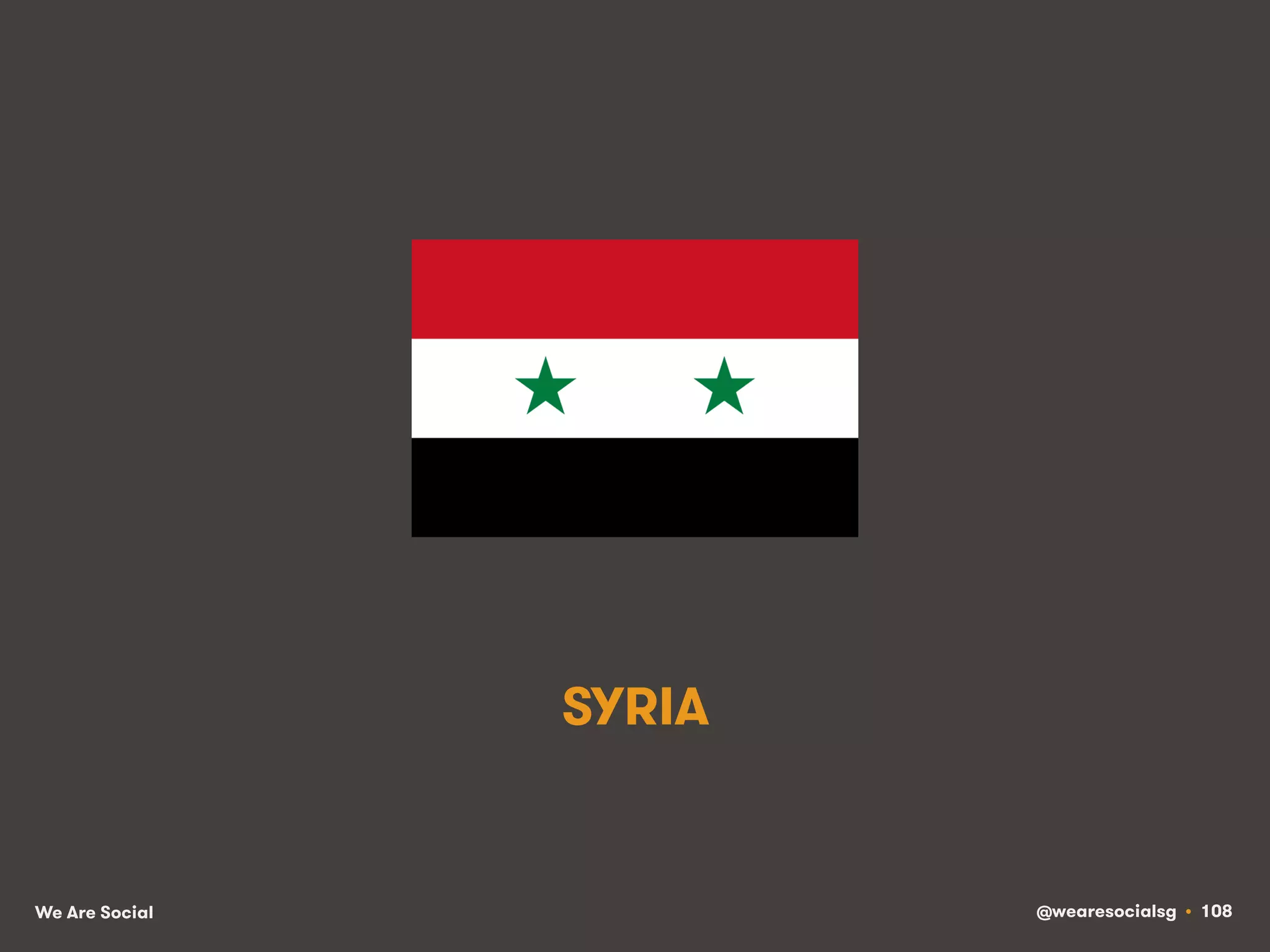 We Are Social @wearesocialsg • 108
SYRIA
 
