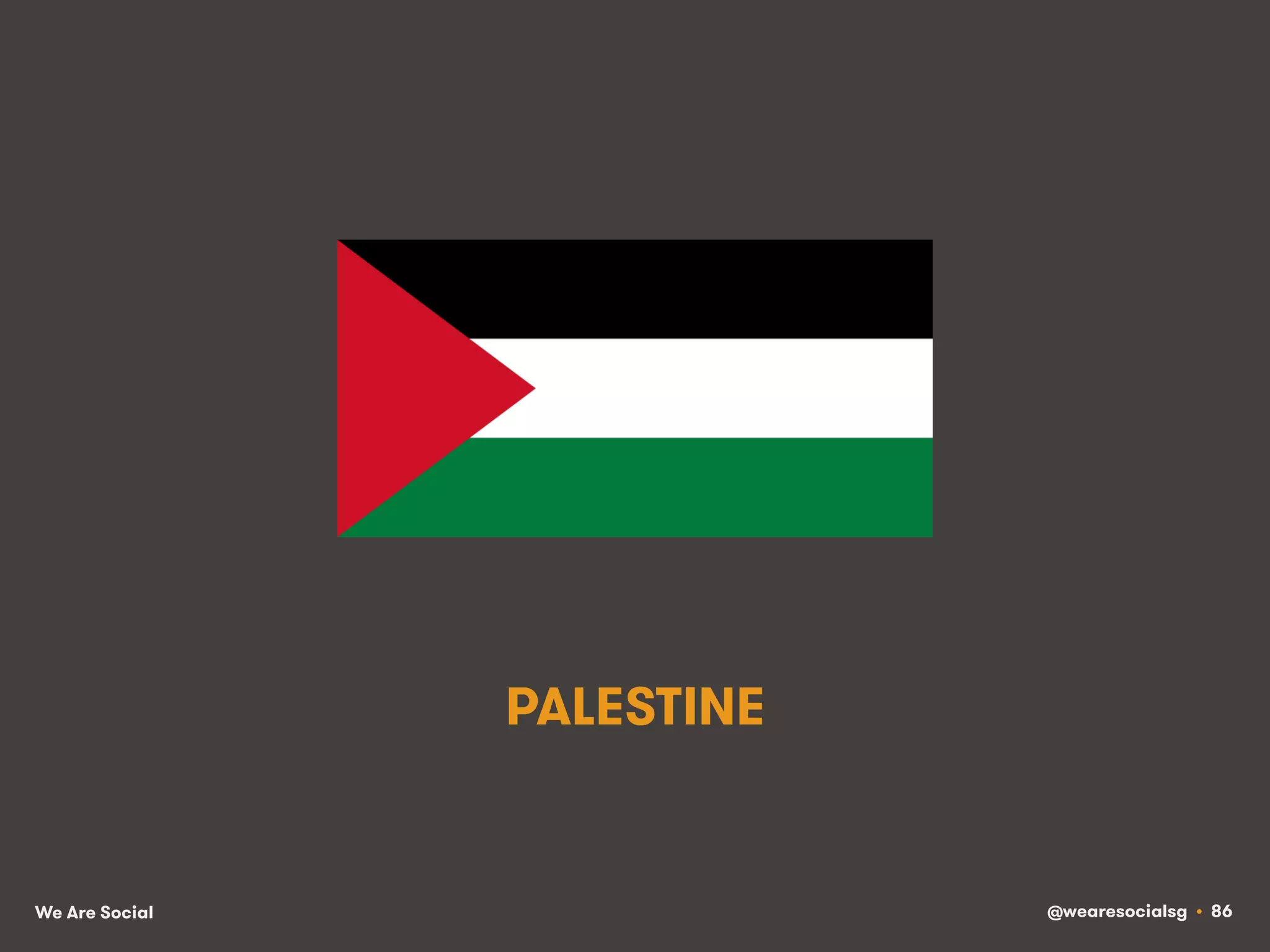 We Are Social @wearesocialsg • 86
PALESTINE
 