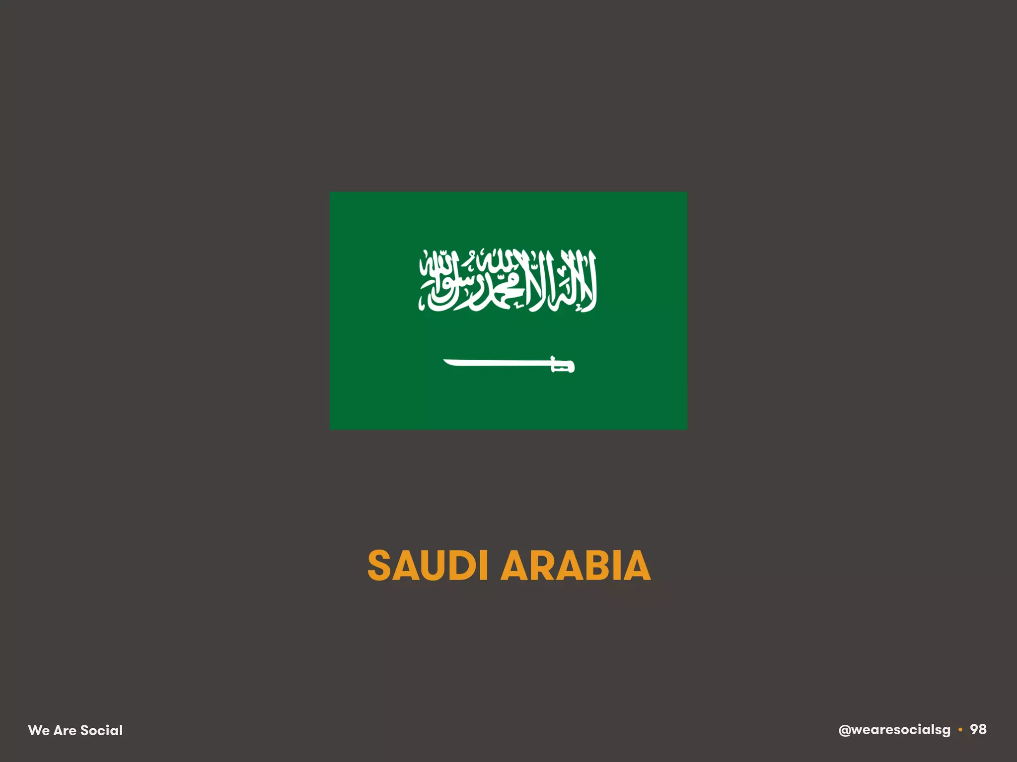 We Are Social @wearesocialsg • 98
SAUDI ARABIA
 