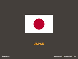 JAPAN

We Are Social

wearesocial.sg • @wearesocialsg • 100

 