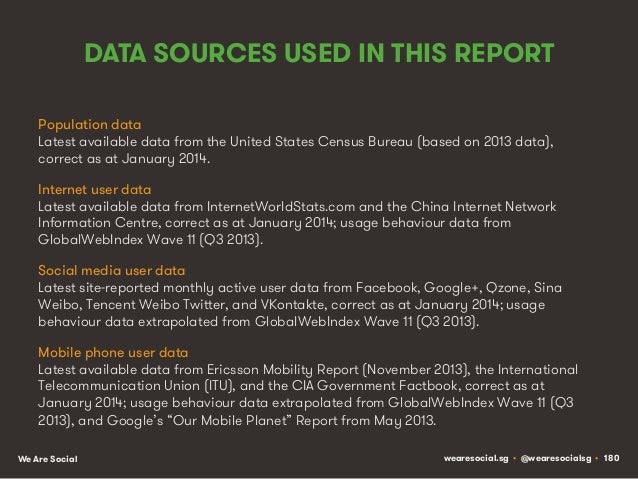 Social, Digital & Mobile Around The World (January 2014) Slide 180