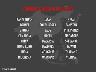 COUNTRIES COVERED IN THIS REPORT

                BANGLADESH       JAPAN           NEPAL
                   BRUNEI     SOU...