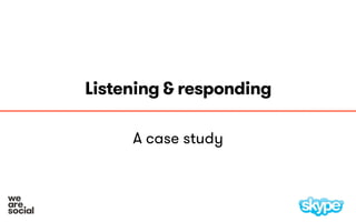 Listening & responding
A case study
 