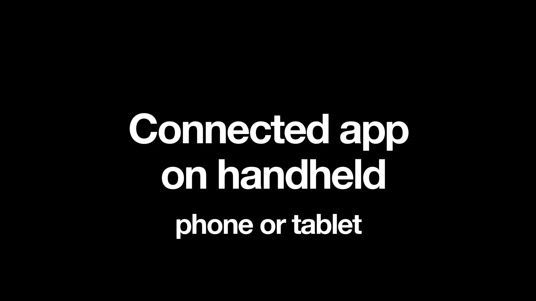 Connected app
on handheld
phone or tablet
 