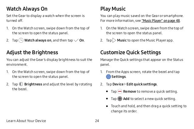 samsung gear sport settings