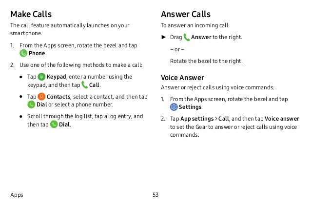 gear sport phone calls