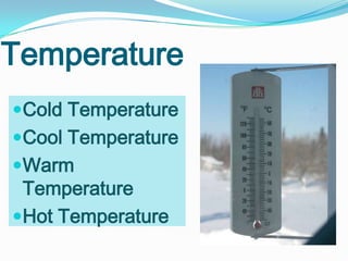 TemperatureCold TemperatureCool TemperatureWarm TemperatureHot Temperature
