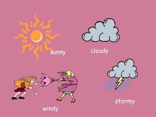 sunny   cloudy




                   stormy
windy
 