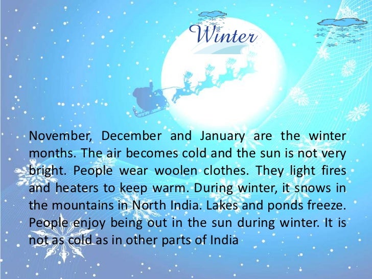 Essay on winter season for kids