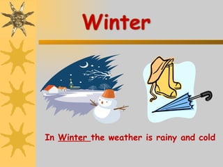 In  Winter  the weather is rainy and cold 