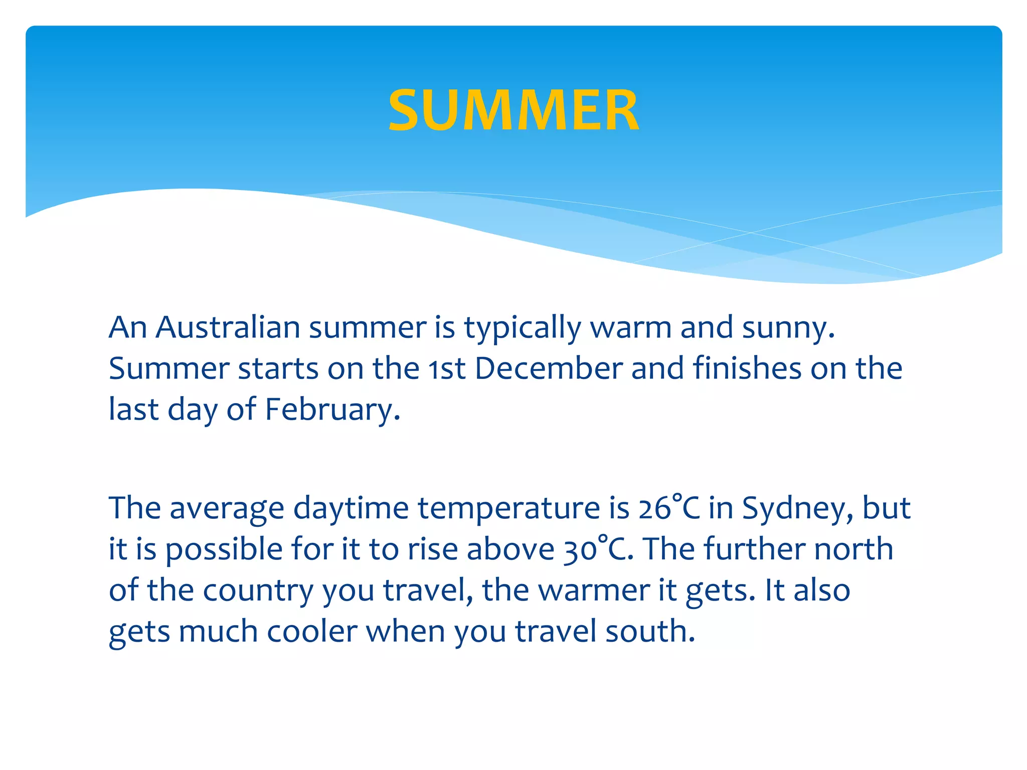 Weather and seasons in australia | PPTX