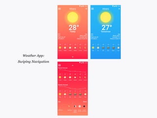 Weather App:
Swiping Navigation
 