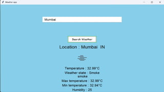Weather Application using Python using tkinter | PPTX