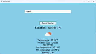 Weather Application using Python using tkinter | PPTX