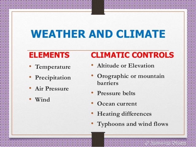 Lesson 17: Weather and Climate