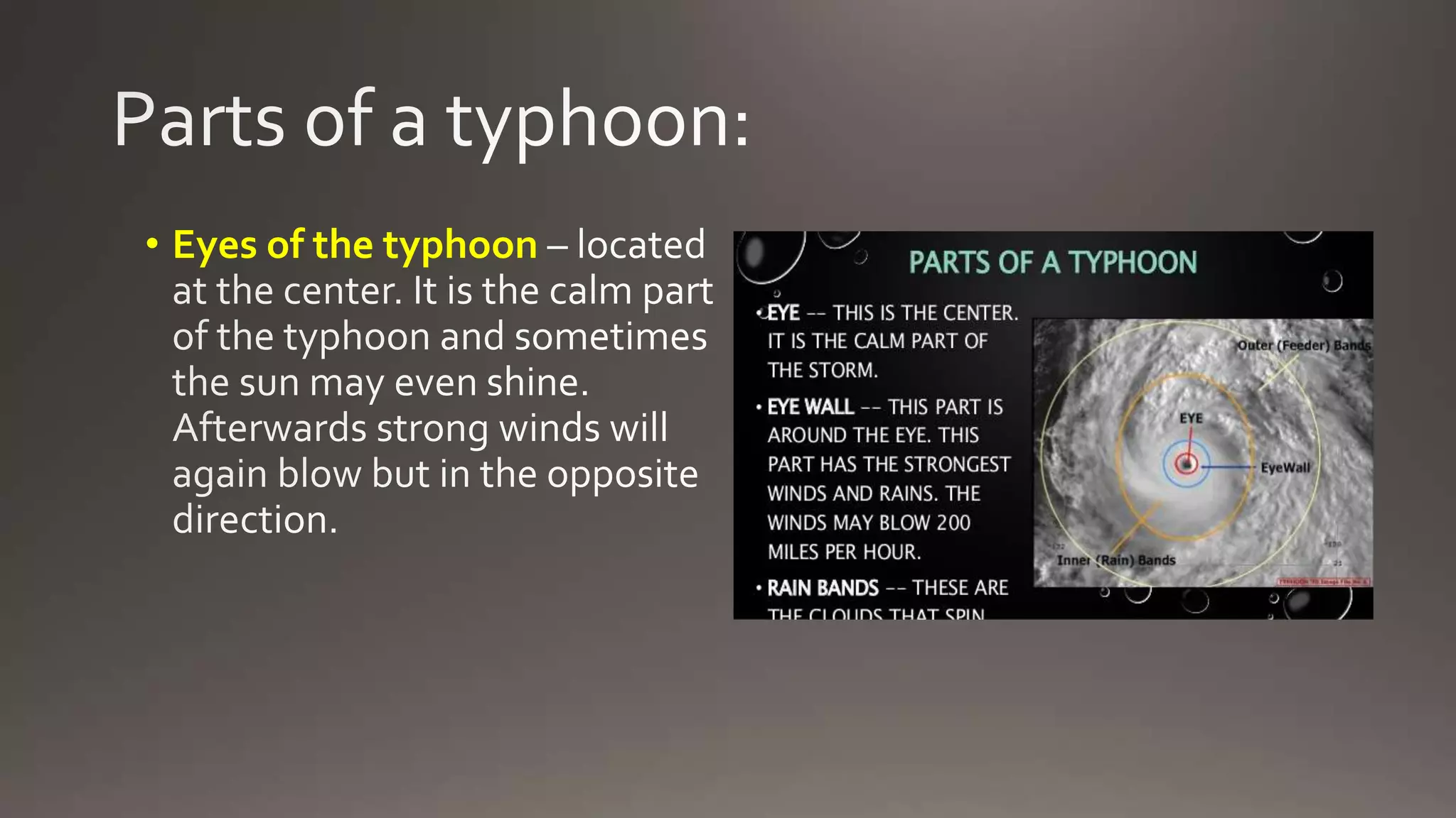 ⢠Eyes of the typhoon