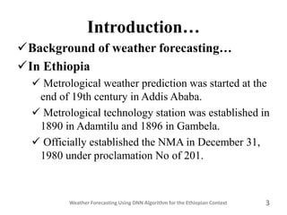 Weather Forecasting using Deep Learning A lgorithm for the Ethiopian ...