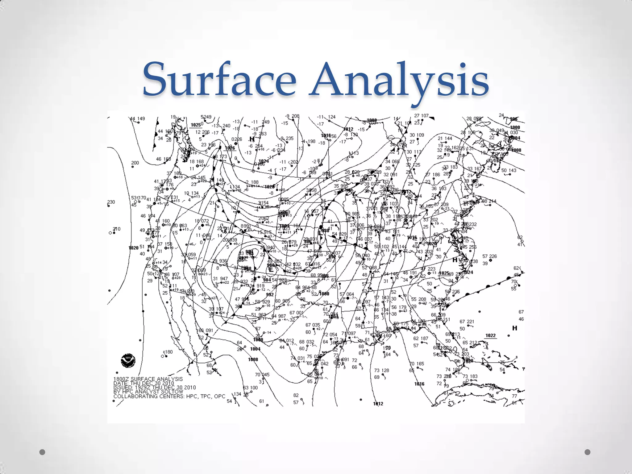 Surface Analysis
 
