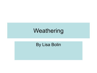 Weathering
By Lisa Bolin
 