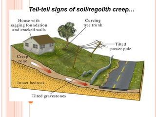 FIG. 16.02 C
W. W. Norton
Tell-tell signs of soil/regolith creep…
 