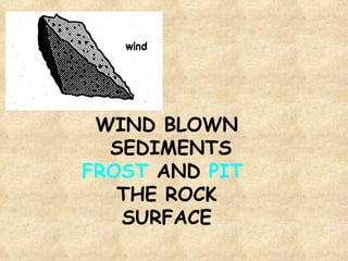 WIND BLOWN SEDIMENTS FROST  AND  PIT   THE ROCK SURFACE 