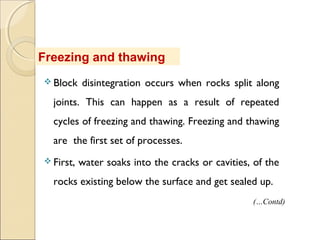Block Disintegration Weathering Example Weathering Processes | PPT