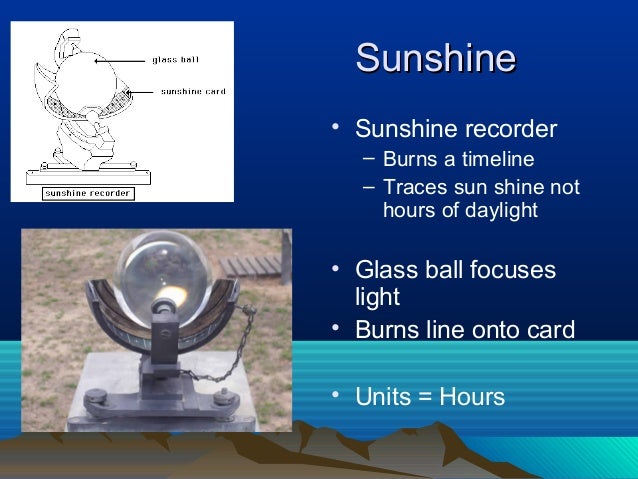 What is the measurement for sunshine?