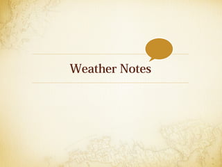 Weather Notes
 