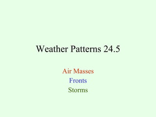 Weather Patterns 24.5 Air Masses Fronts Storms 