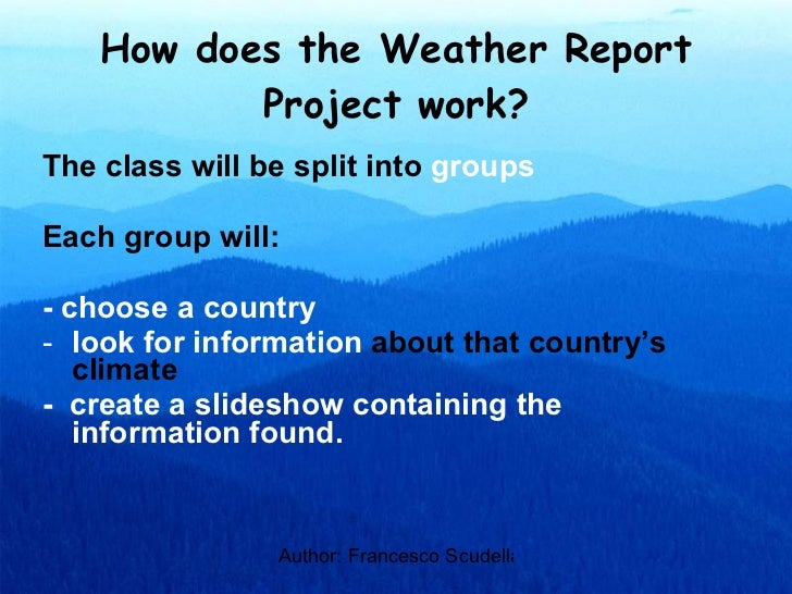 Weather report project