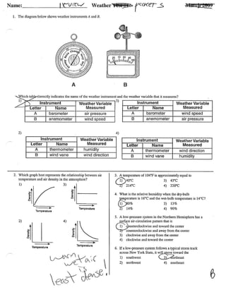 Weather review 17 key 1 | PDF