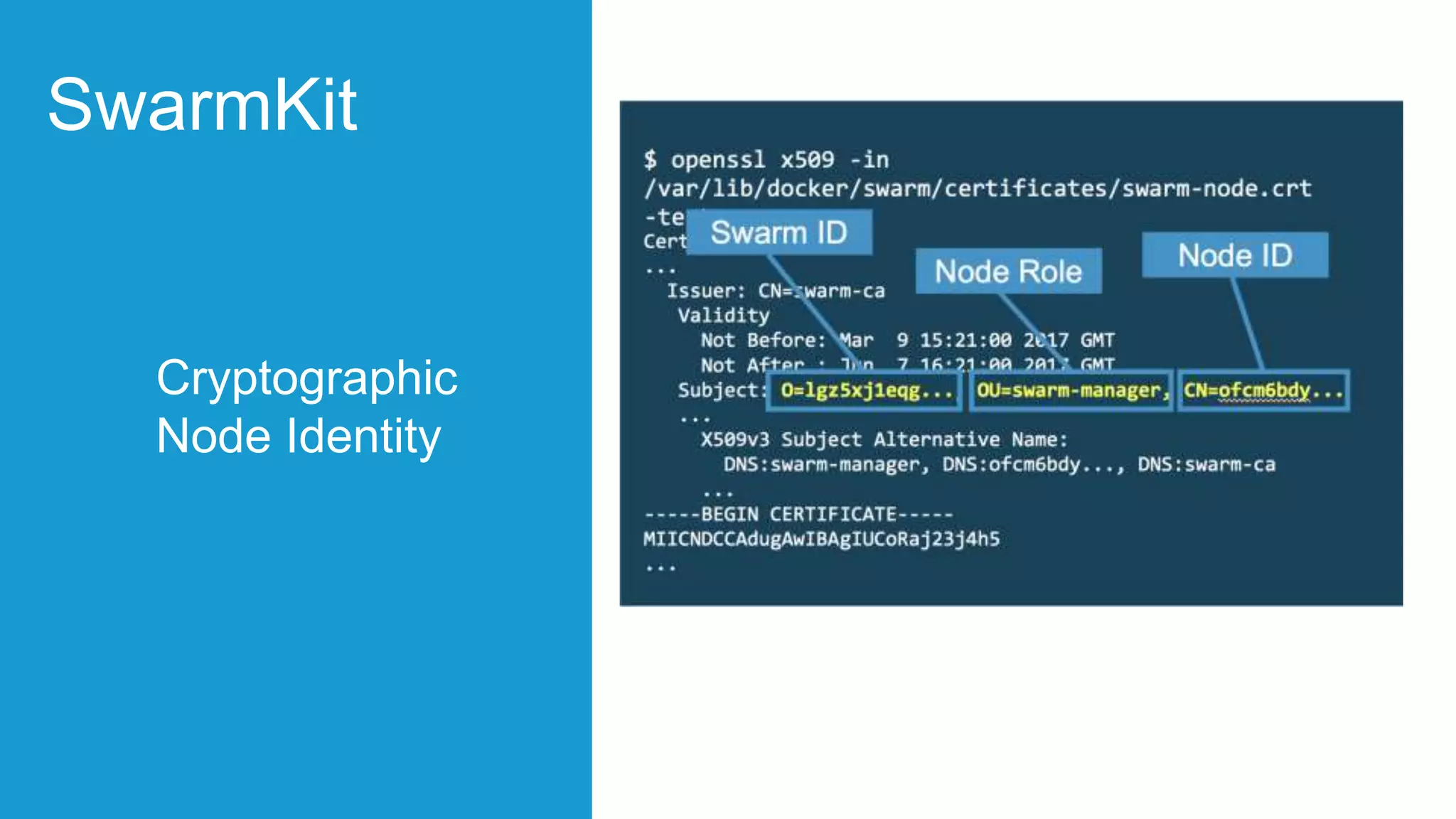 Cryptographic
Node Identity
SwarmKit
 