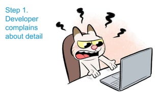 Step 1.
Developer
complains
about detail
 