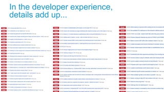 In the developer experience,
details add up...
 