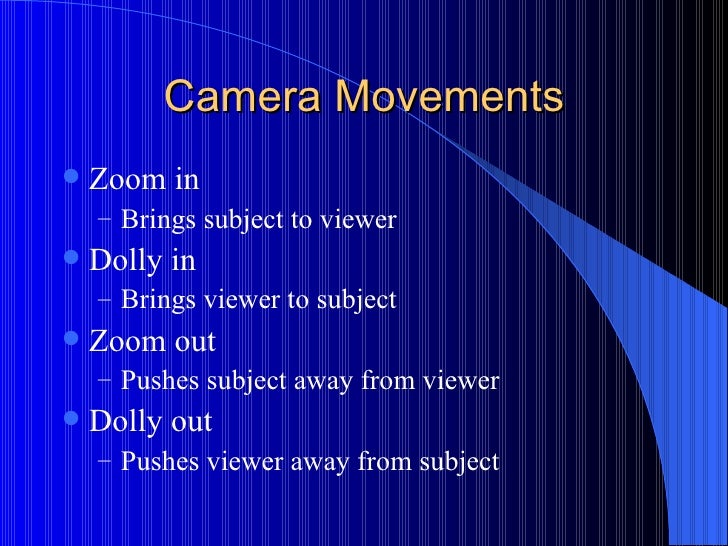camera movements directing