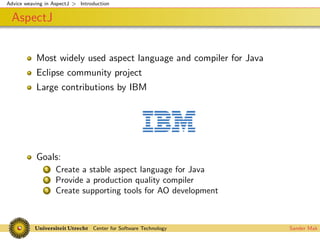 Advice weaving in AspectJ