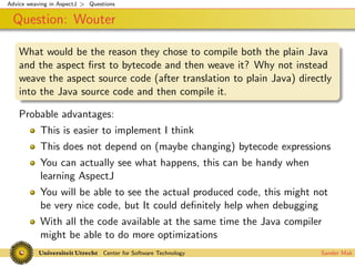 Advice weaving in AspectJ