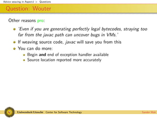 Advice weaving in AspectJ