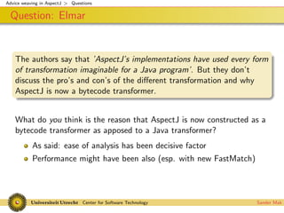 Advice weaving in AspectJ