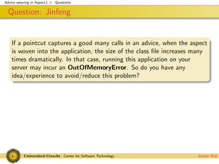 Advice weaving in AspectJ