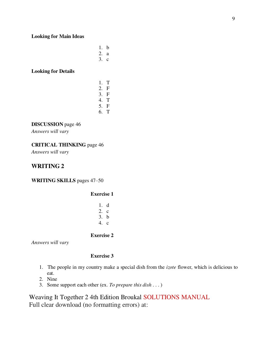 Weaving It Together 2 4th Edition Broukal Solutions Manual