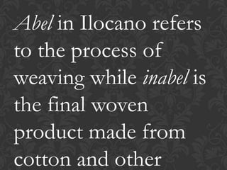 Weaving ( cordillera and region 1) | PPTX