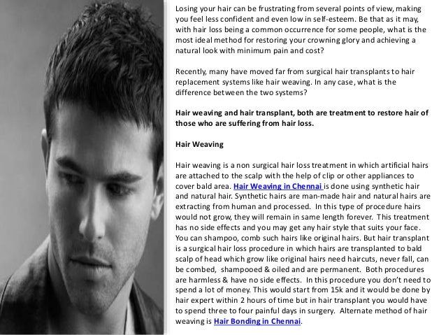 What Would Be Better Hair Weaving Or Hair Transplant